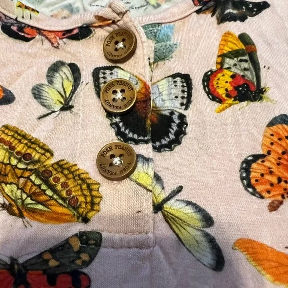 Posh Peanut pink butterfly Henley twirl dress with buttons size 8Y - Picture 4 of 16